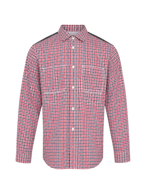 Junya Watanabe Check-print Panelled Shirt in Red