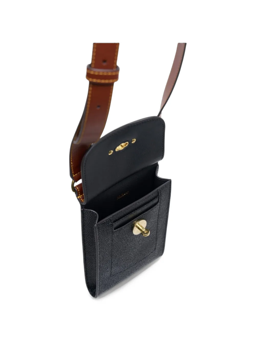 Mulberry mini Anthony Postman's Lock leather shoulder bag Zwart