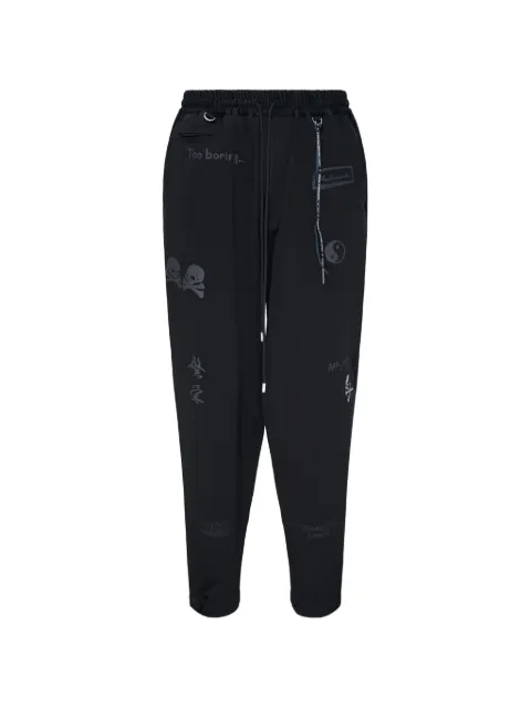Mastermind Japan graphic-print drawstring trousers