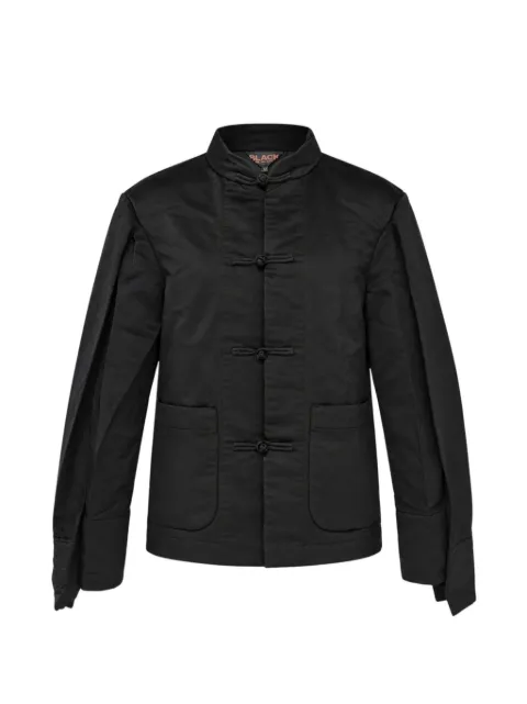 Black Comme Des Garçons frog-fastening pleated jacket