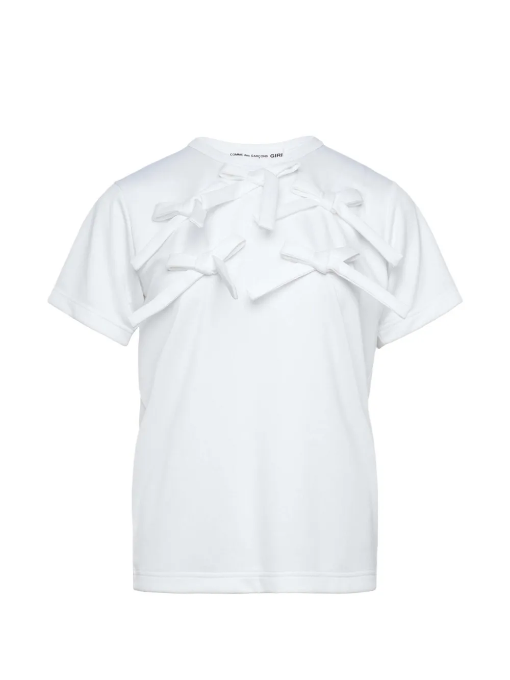 Comme Des Garçons Girl T-Shirt mit Schleifenapplikation - Weiß