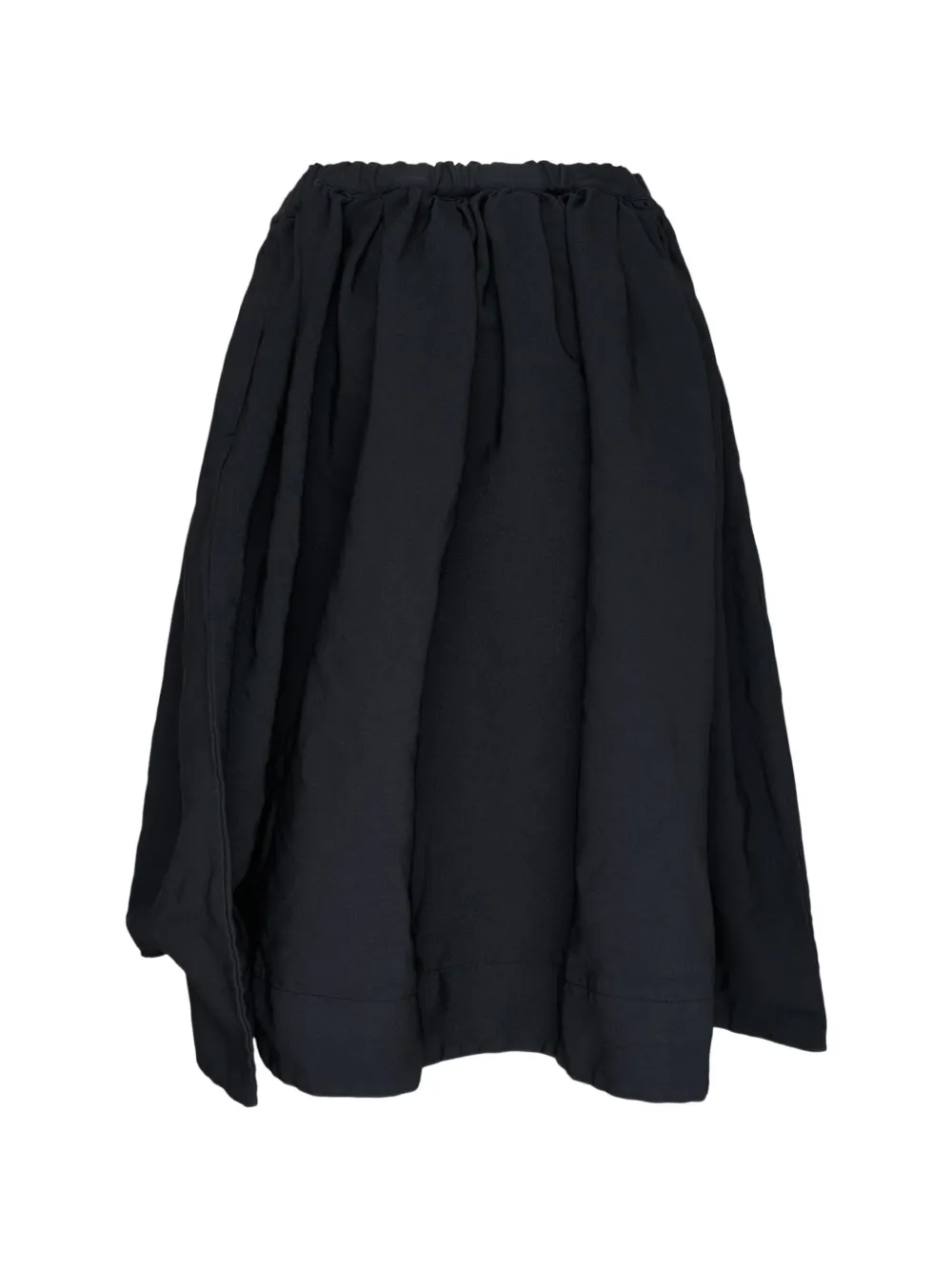 Comme Des Garçons Comme Des Garçons gathered flared midi skirt Zwart