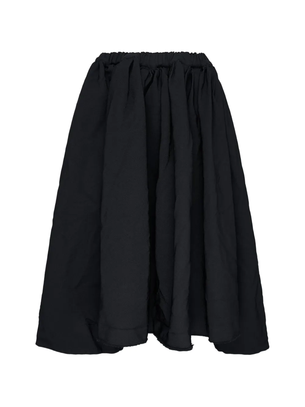 Comme Des Garçons Comme Des Garçons gathered flared midi skirt Zwart
