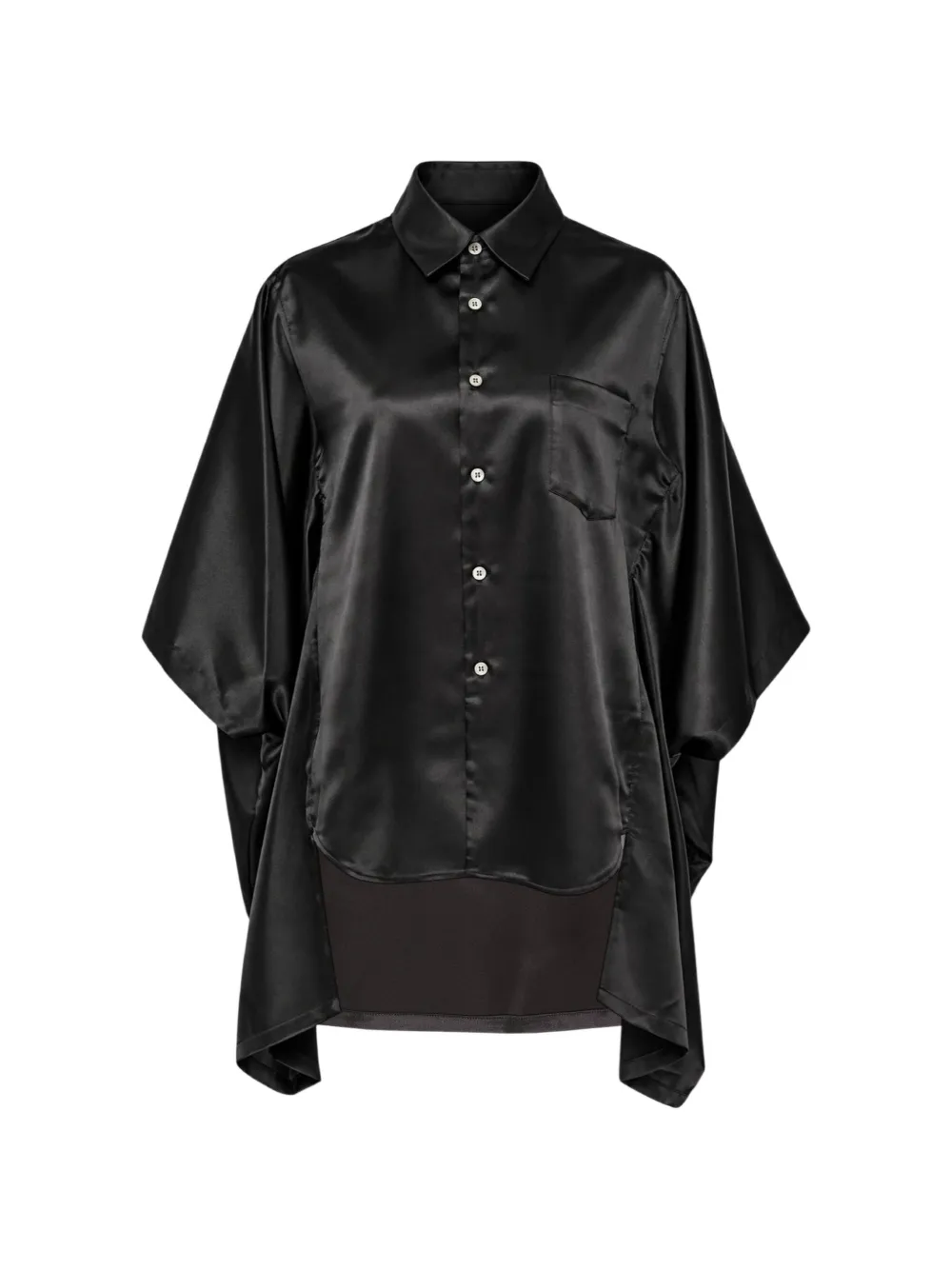 Comme Des Garçons cape-style satin shirt Zwart