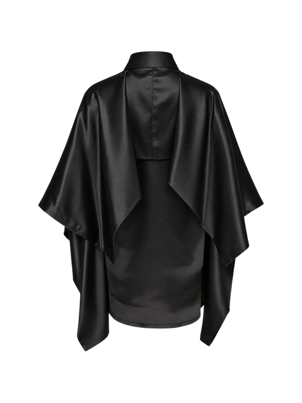 Comme Des Garçons cape-style satin shirt Zwart