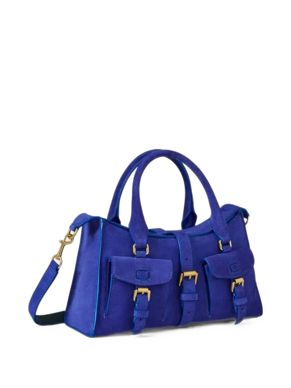 Mulberry Roxanne buckled suede tote bag Blauw
