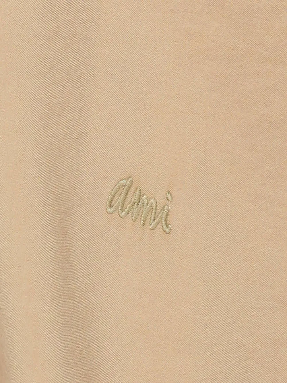 AMI Paris Overhemd met geborduurde vogel Beige
