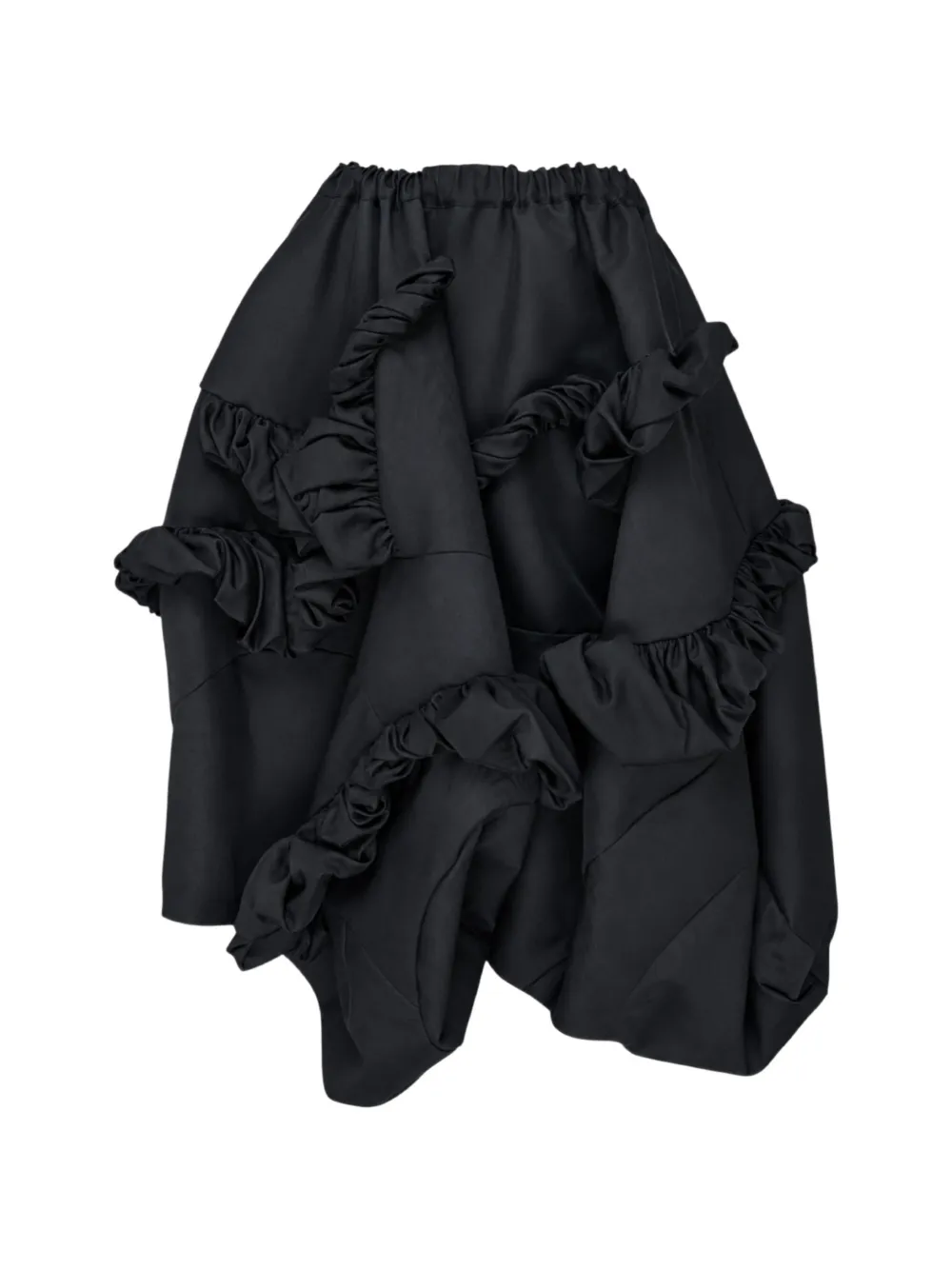 Comme Des Garçons Asymmetrischer Rock mit Rüschen - Schwarz
