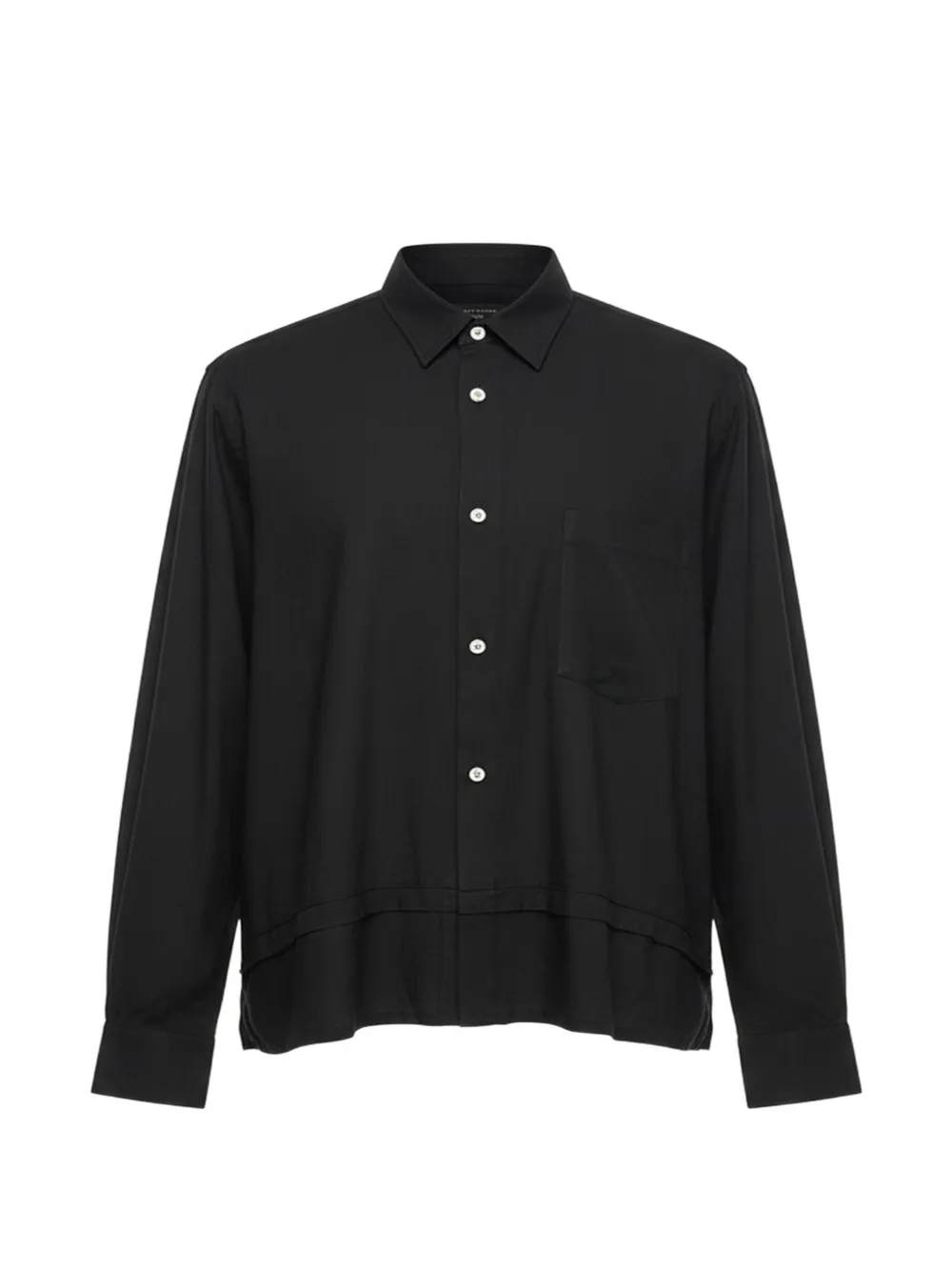 Comme des Garçons Homme Plus layered-hem chest-pocket shirt Zwart