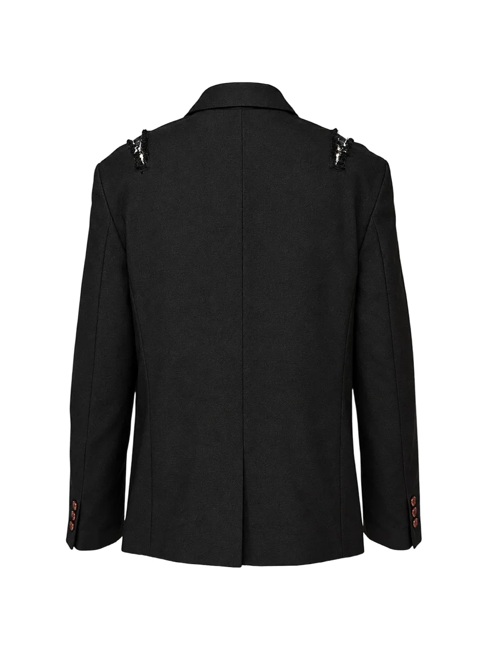 Comme Des Garçons Comme Des Garçons buckle-detail frayed blazer Zwart