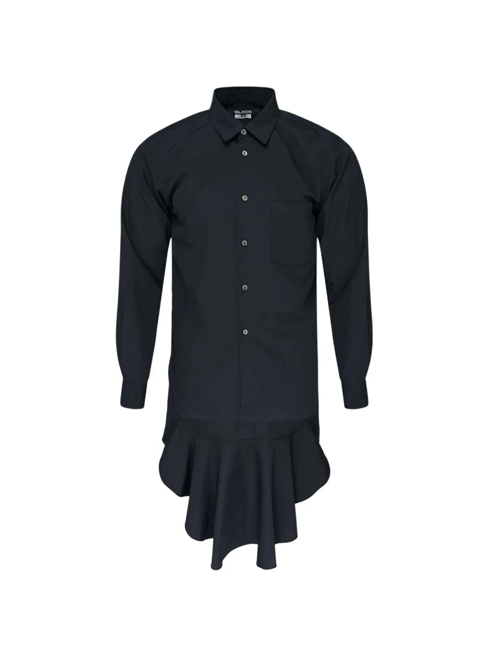 Black Comme Des Garçons ruffled-hem shirt Zwart