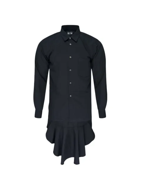 Black Comme Des Garçons Hemd mit Rüschensaum