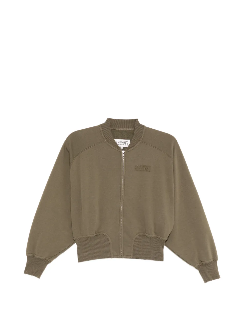 MM6 Maison Margiela logo-embroidered zip-up sweatshirt Groen