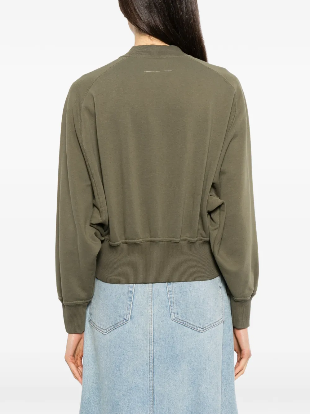 MM6 Maison Margiela logo-embroidered zip-up sweatshirt Groen