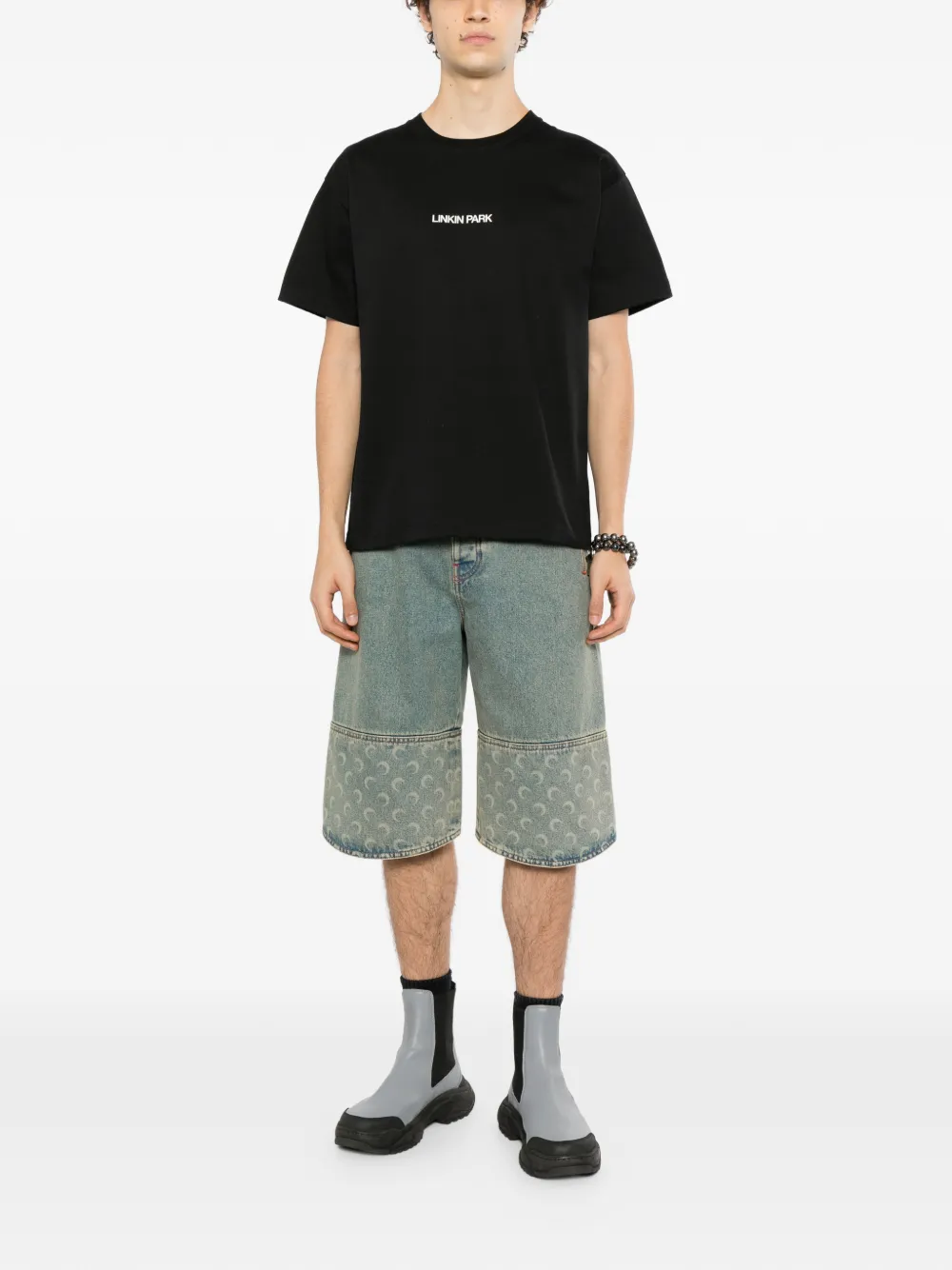 PEACE AND AFTER logo-print T-shirt Zwart