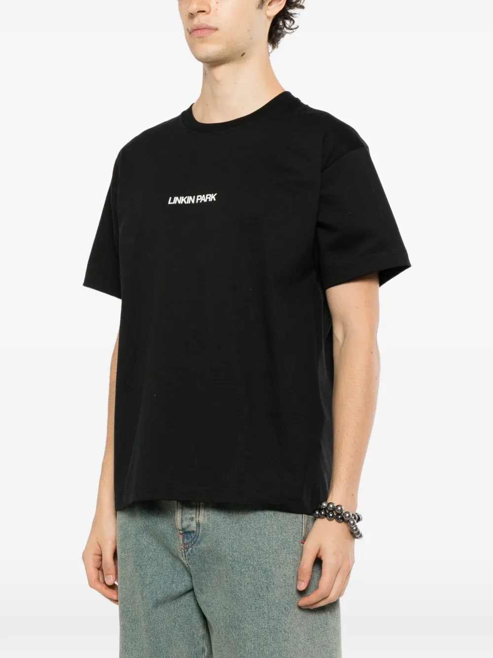 PEACE AND AFTER logo-print T-shirt Zwart