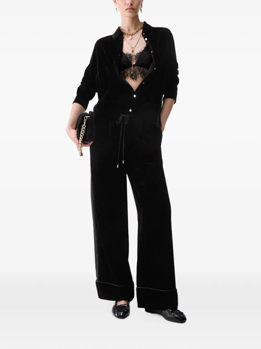 LIU JO Fluwelen blouse Zwart