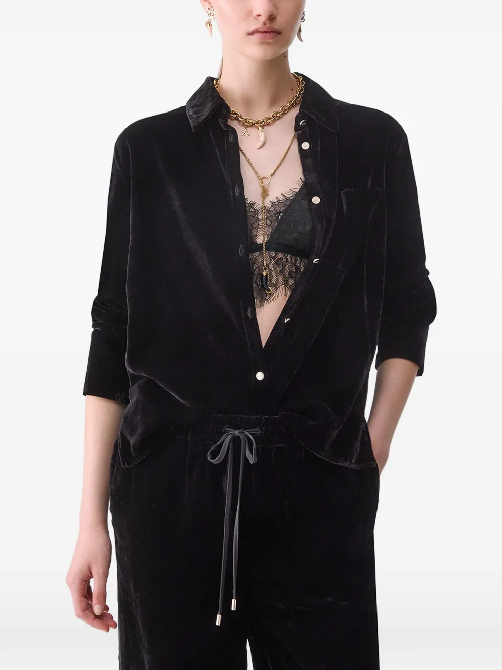 LIU JO Fluwelen blouse Zwart