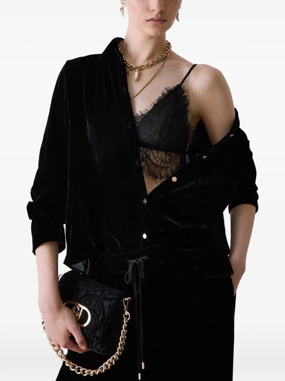 LIU JO Fluwelen blouse Zwart