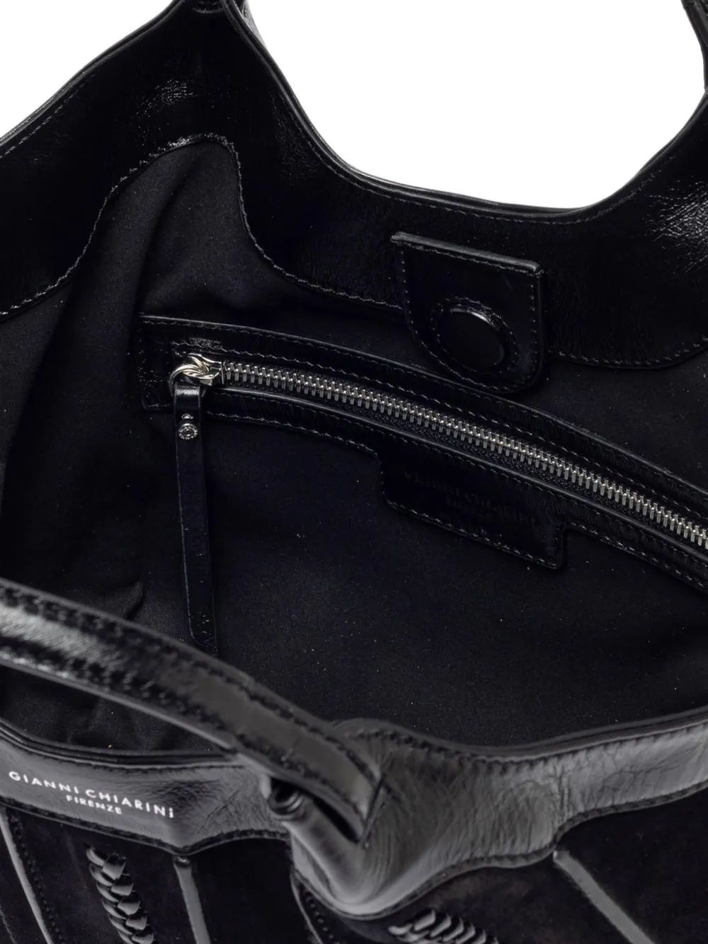 GIANNI CHIARINI medium Dua braided leather tote bag Zwart