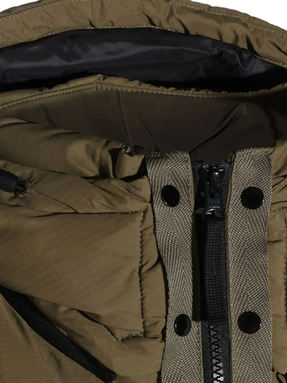 Stone Island 4100013 Matt Ripstop Cordura Advanced Fabrics donsjack Groen