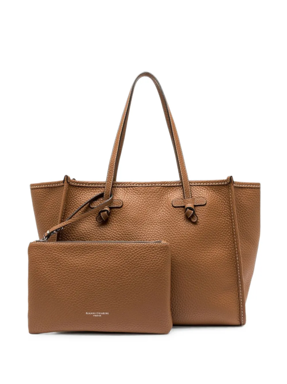 GIANNI CHIARINI Marcella leren shopper Bruin