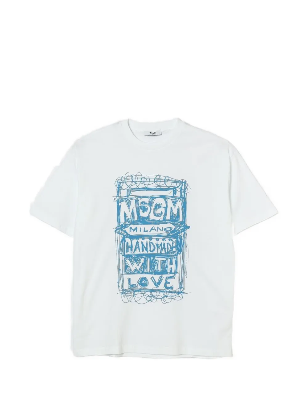 MSGM Kids T-Shirt mit grafischem Print - Weiß