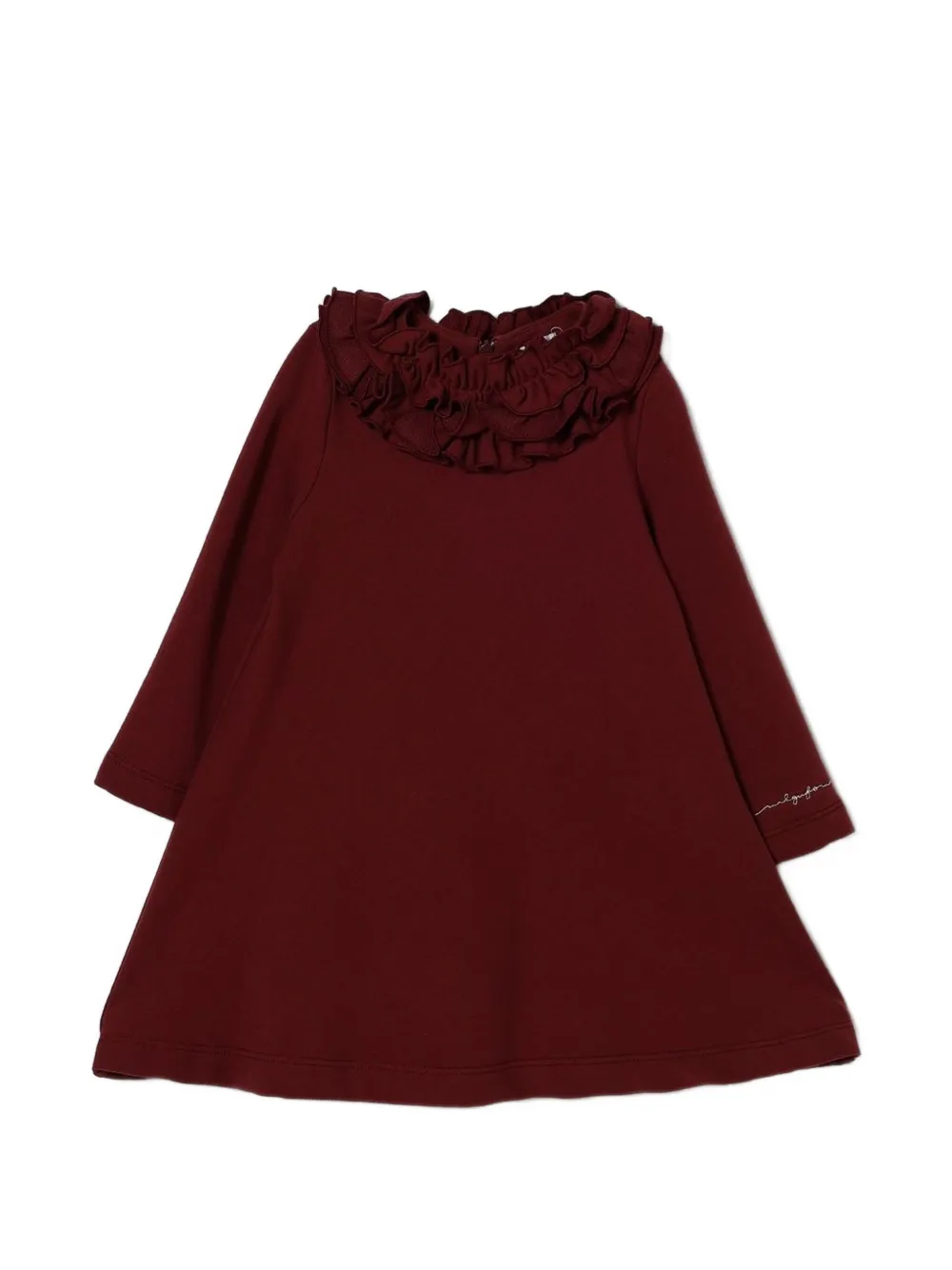 Il Gufo robe à col volanté manches longues - Rouge Il Gufo robe à col volanté manches longues - Rouge