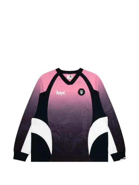 AAPE BY *A BATHING APE® gradient-effect V-neck T-shirt