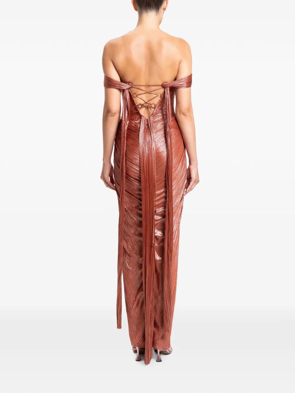Maria Lucia Hohan Martina off-shoulder maxi dress Bruin