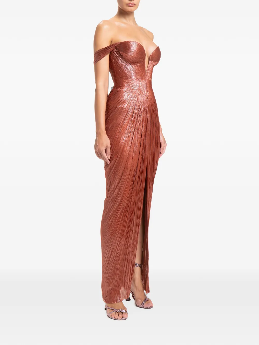 Maria Lucia Hohan Martina off-shoulder maxi dress Bruin