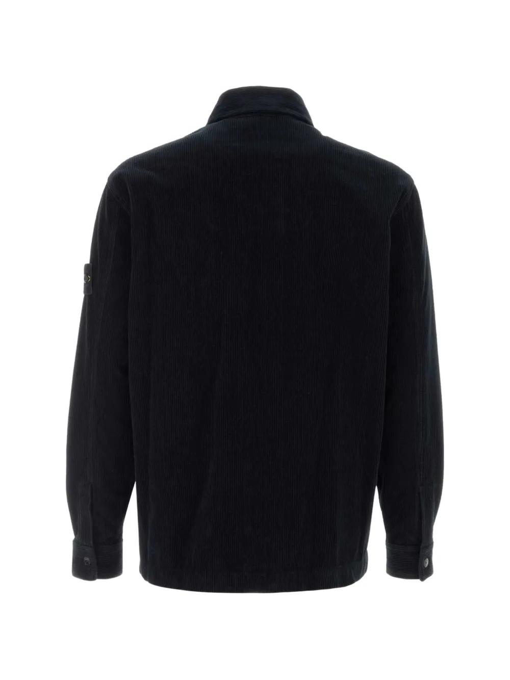 Stone Island 1200016 800 ribfluwelen overhemd van biologisch katoen Zwart