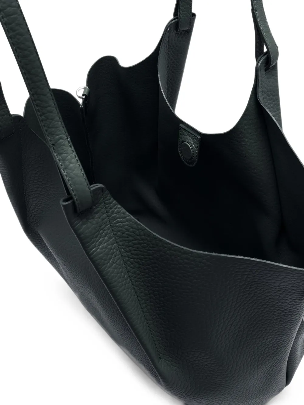 GIANNI CHIARINI Dua leren schoudertas met textuur Zwart