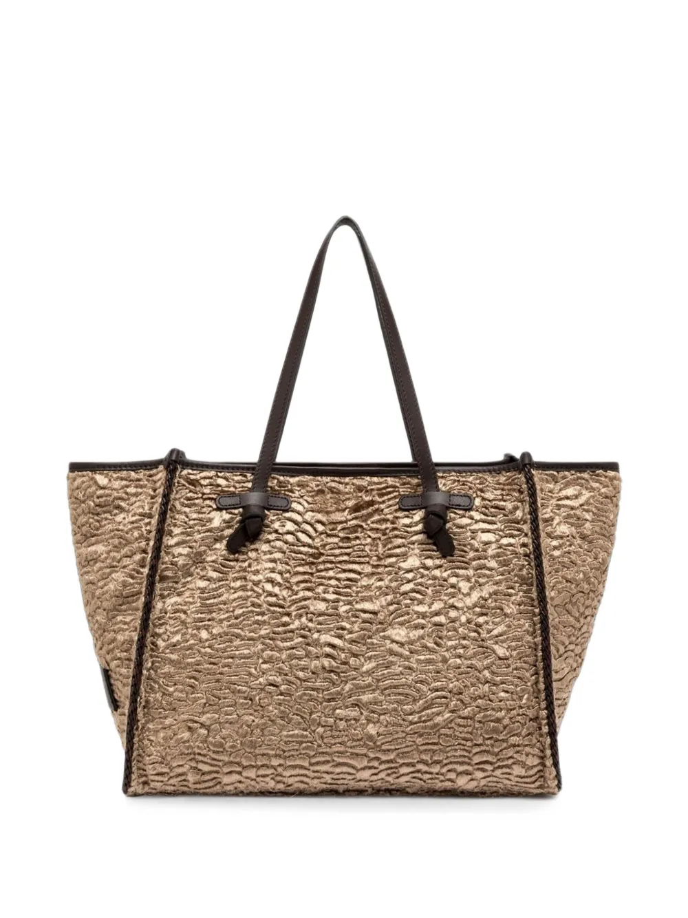 GIANNI CHIARINI Marcella schoudertas met astrakhan-effect Goud
