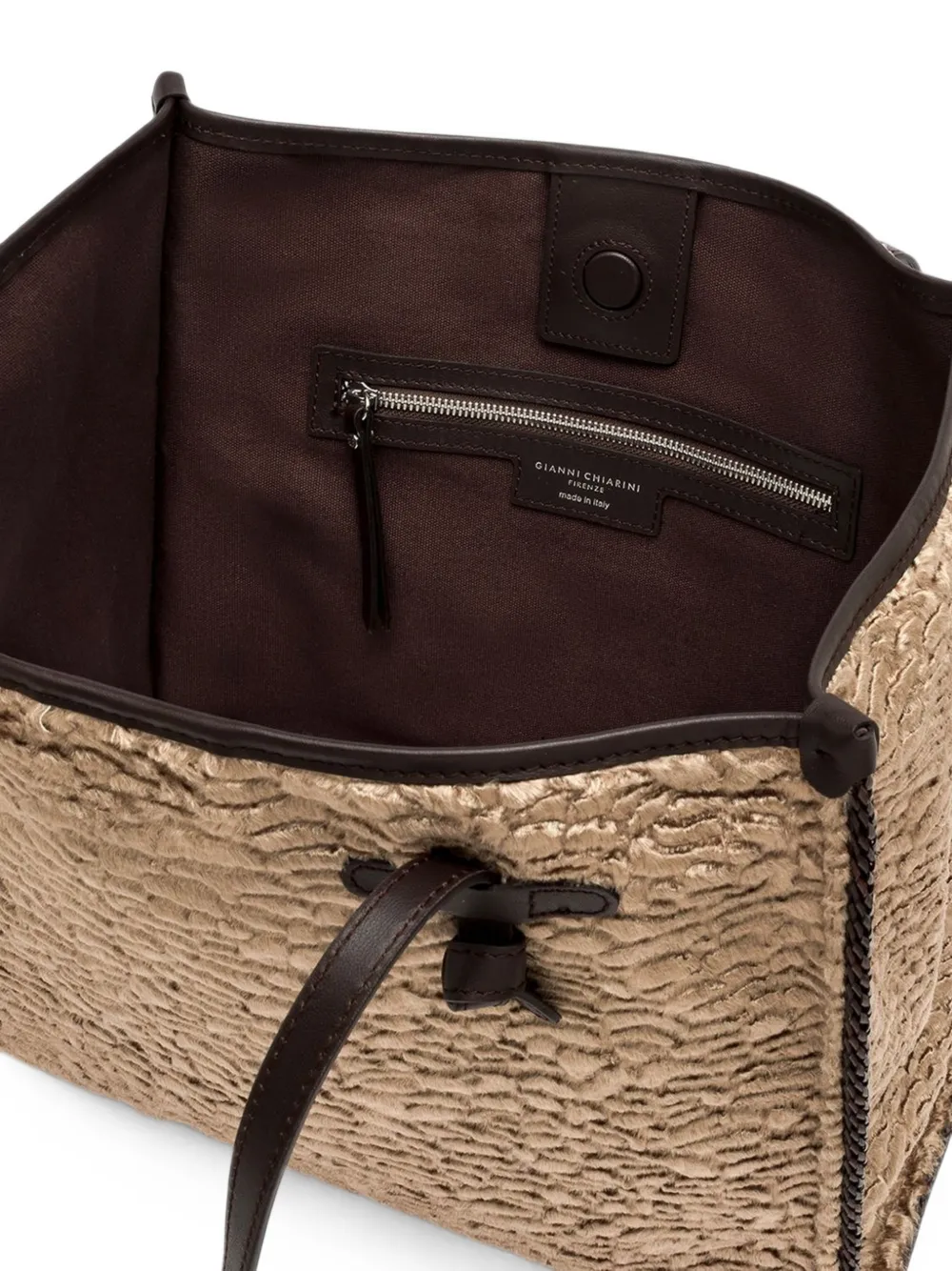GIANNI CHIARINI Marcella schoudertas met astrakhan-effect Goud