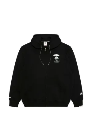 AAPE BY *A BATHING APE® half-zip short-sleeved Hoodie | Black