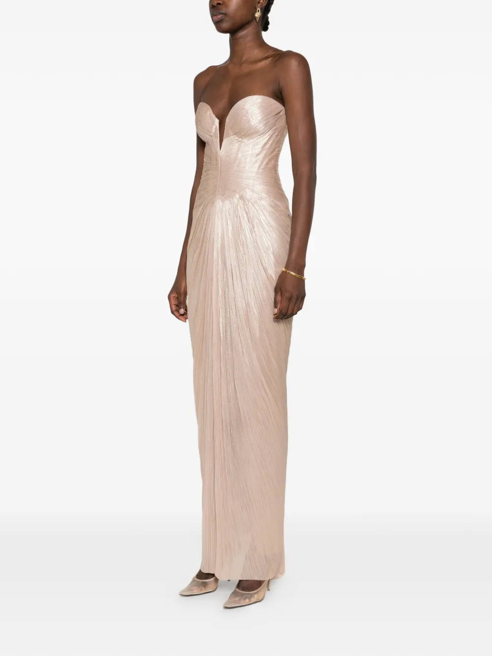Maria Lucia Hohan Alessandra strapless maxi gown Beige