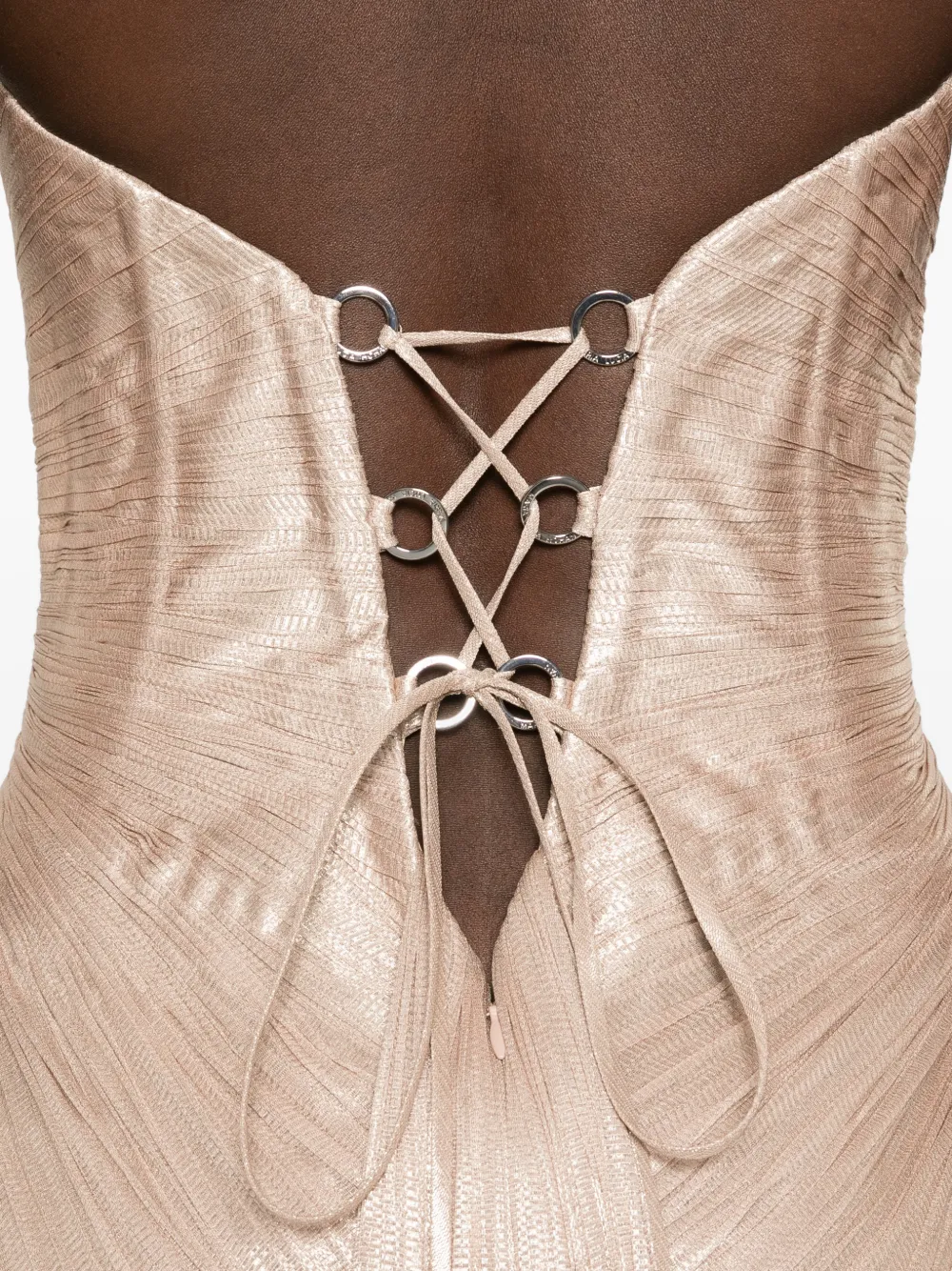 Maria Lucia Hohan Alessandra strapless maxi gown Beige