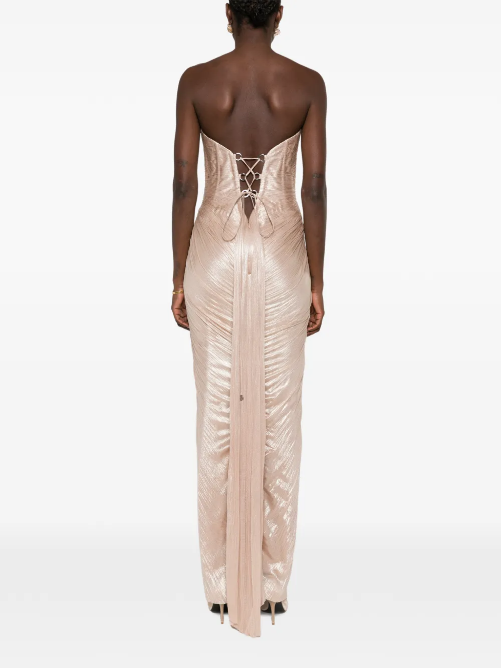 Maria Lucia Hohan Alessandra strapless maxi gown Beige