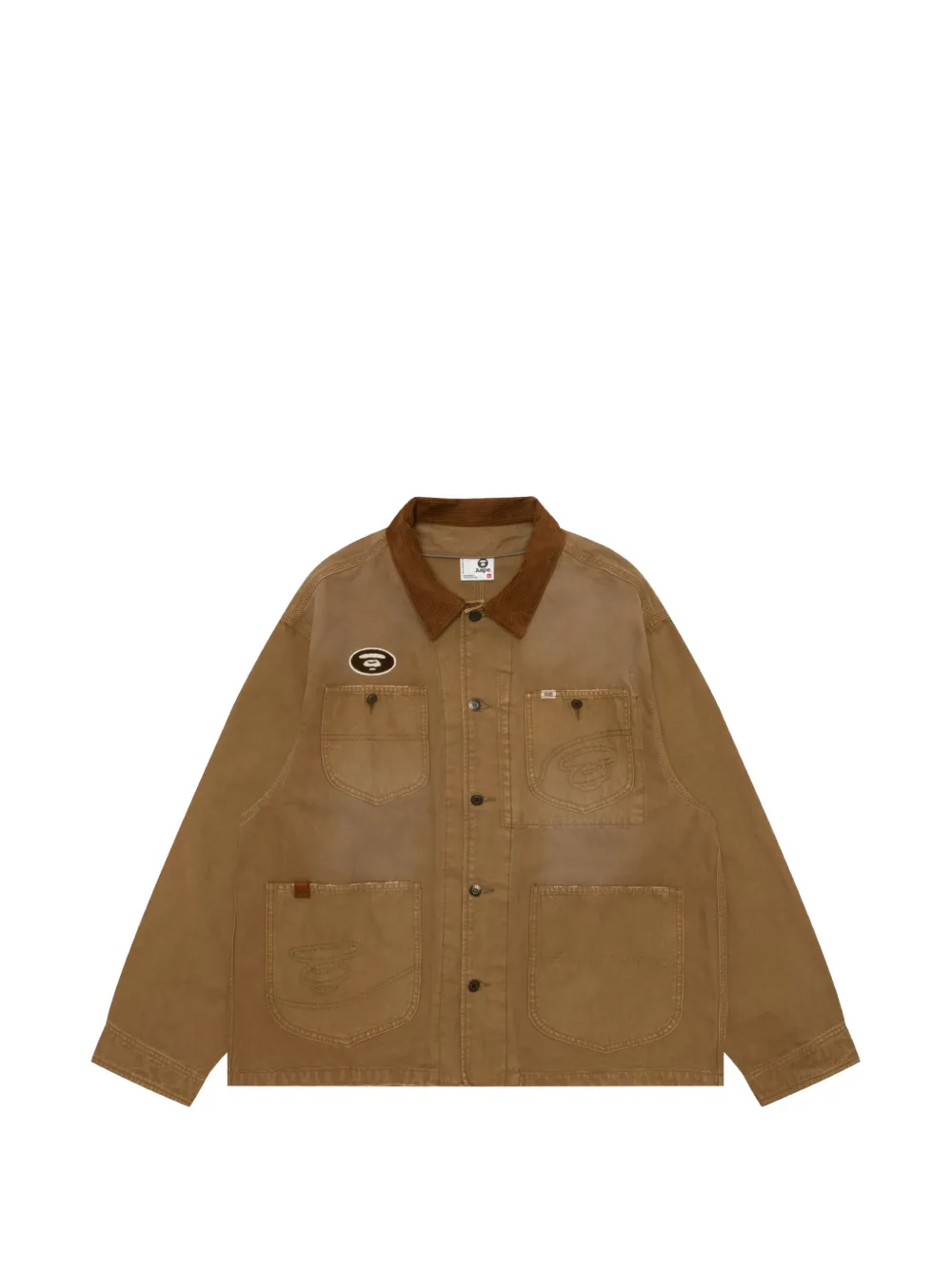 AAPE BY *A BATHING APE Bomberjack met ribfluwelen kraag Bruin