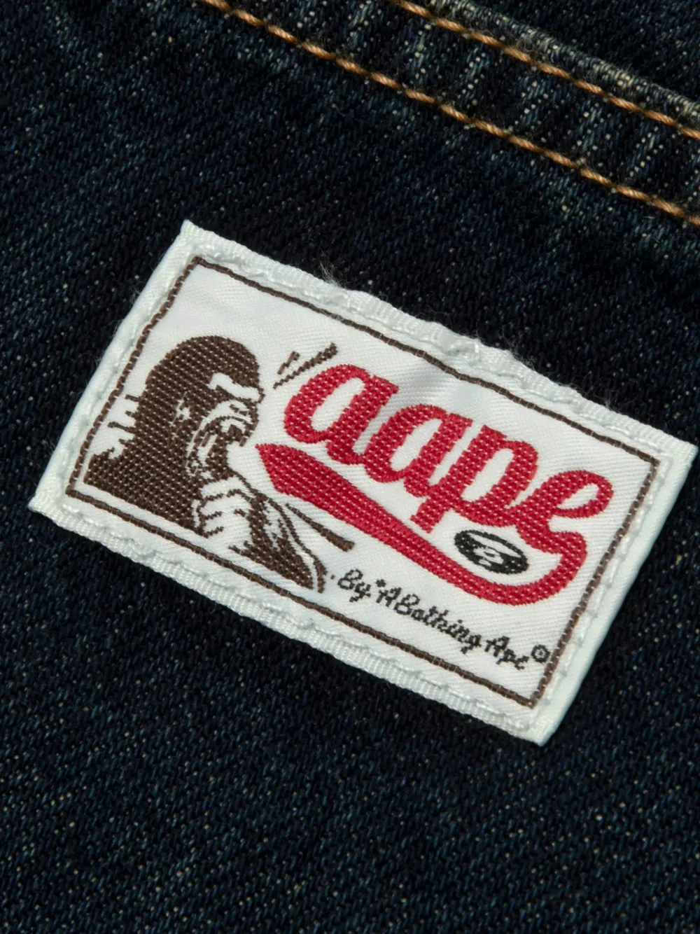 AAPE BY *A BATHING APE Whisker jeans met logopatch Blauw