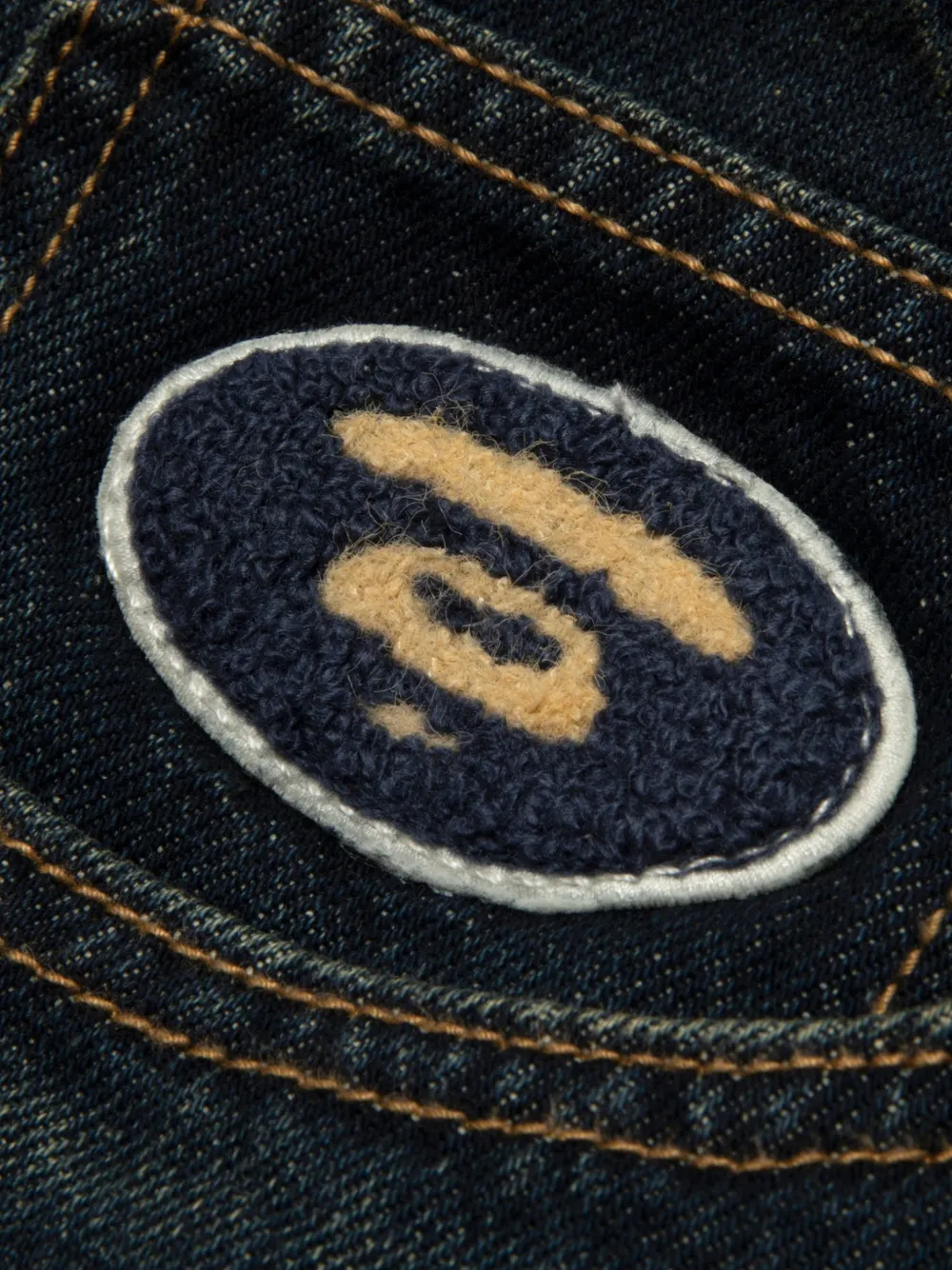 AAPE BY *A BATHING APE Whisker jeans met logopatch Blauw