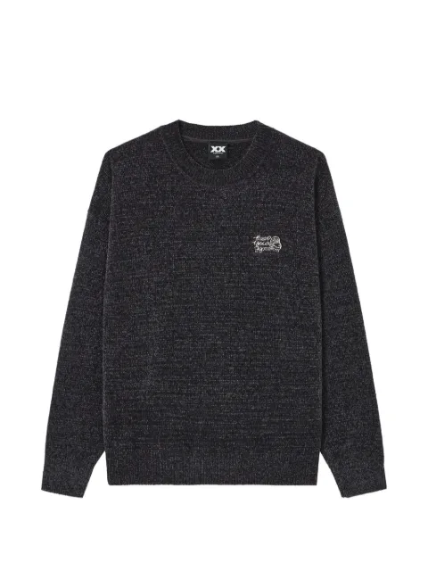 FINGERCROXX logo-embroidered chenille sweater