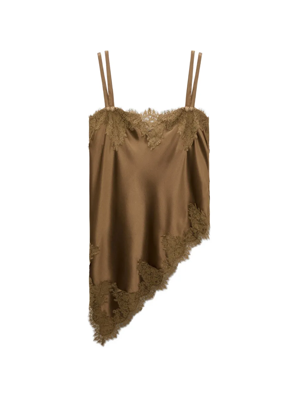 Dorothee Schumacher Sense Of Shine lace-trim top - Marron