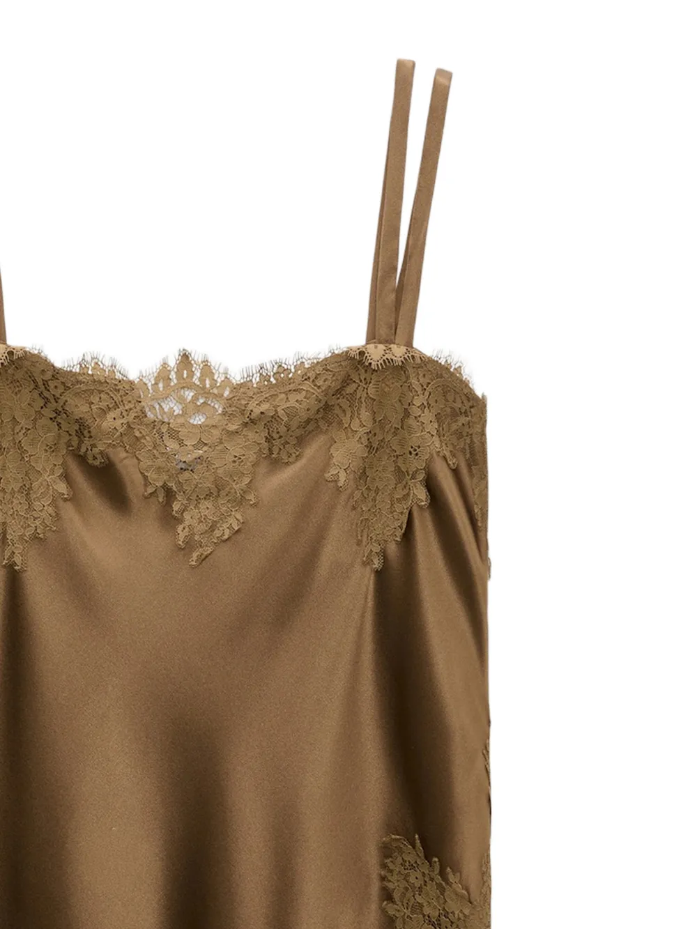 Dorothee Schumacher Sense Of Shine top met kanten afwerking Bruin