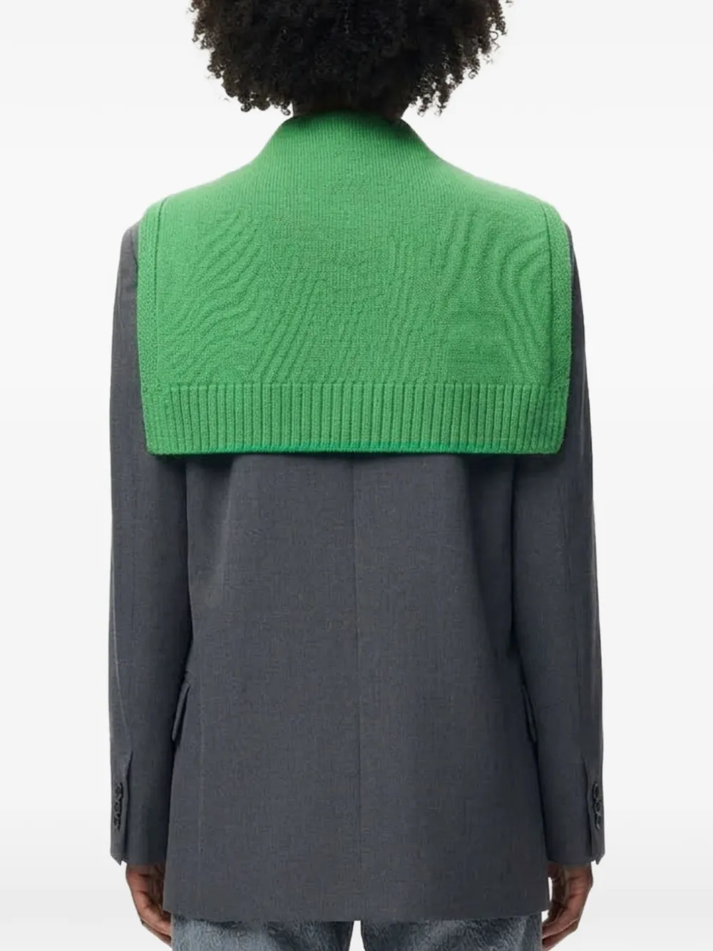 LOEWE Blazer met dubbele rij knopen en gebreide kraag Grijs