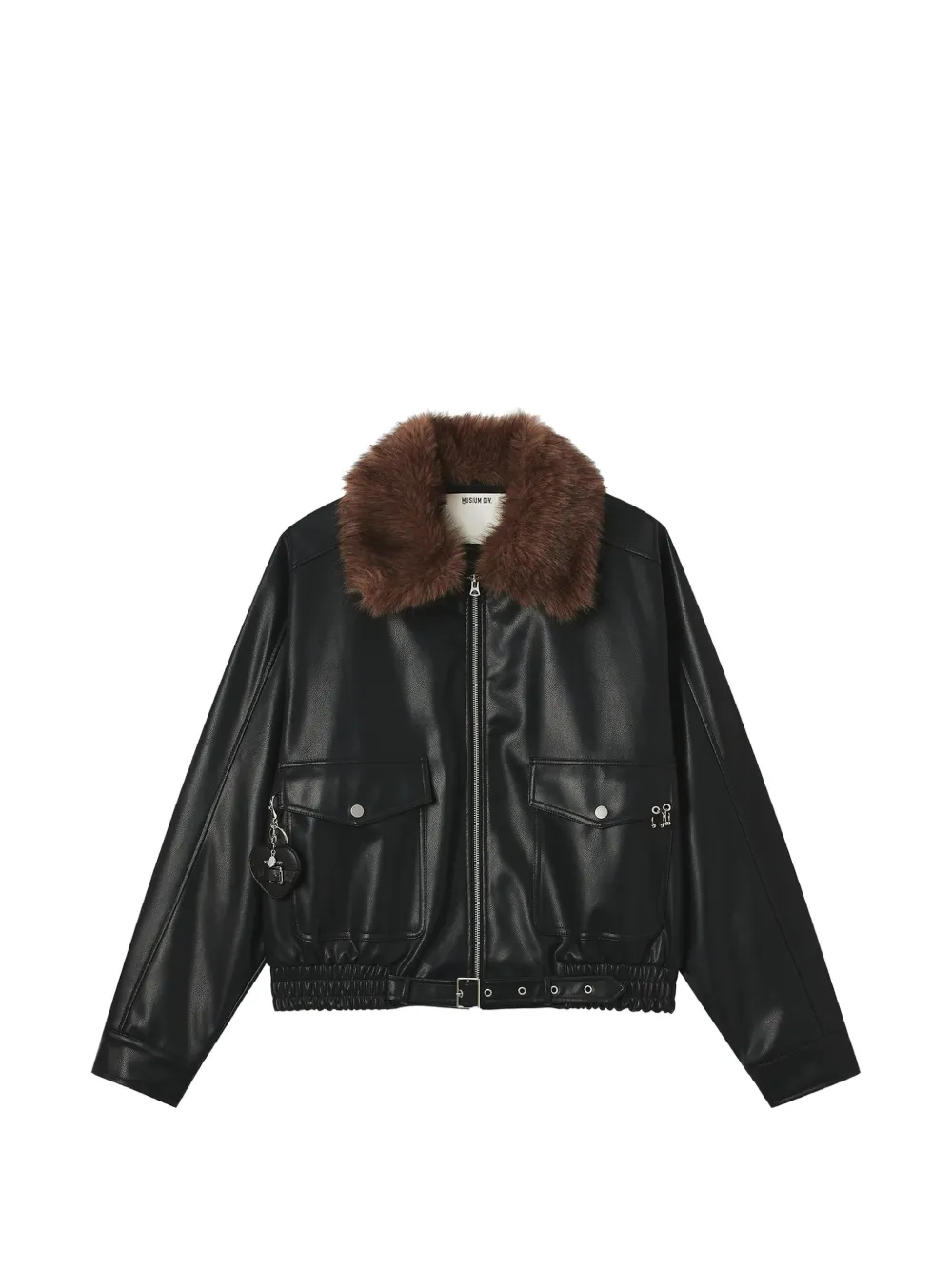 Musium Div. Faux-fur Collar Belted Jacket In Black