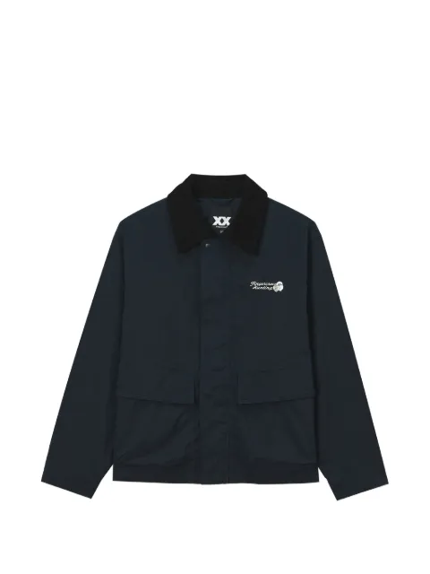 FINGERCROXX chamarra con cuello de pana y logo bordado