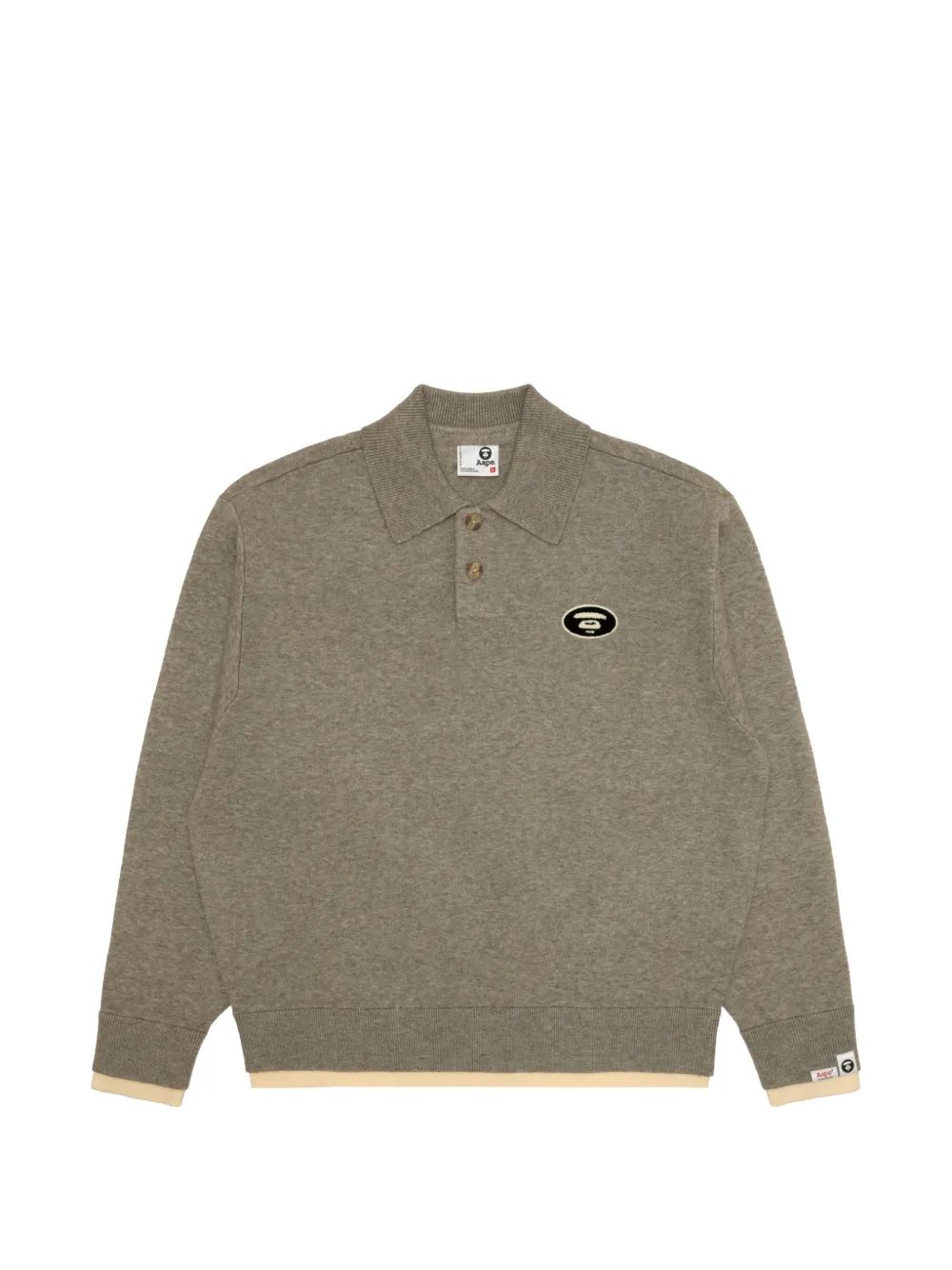 AAPE BY *A BATHING APE® logo-patch polo-collar sweater