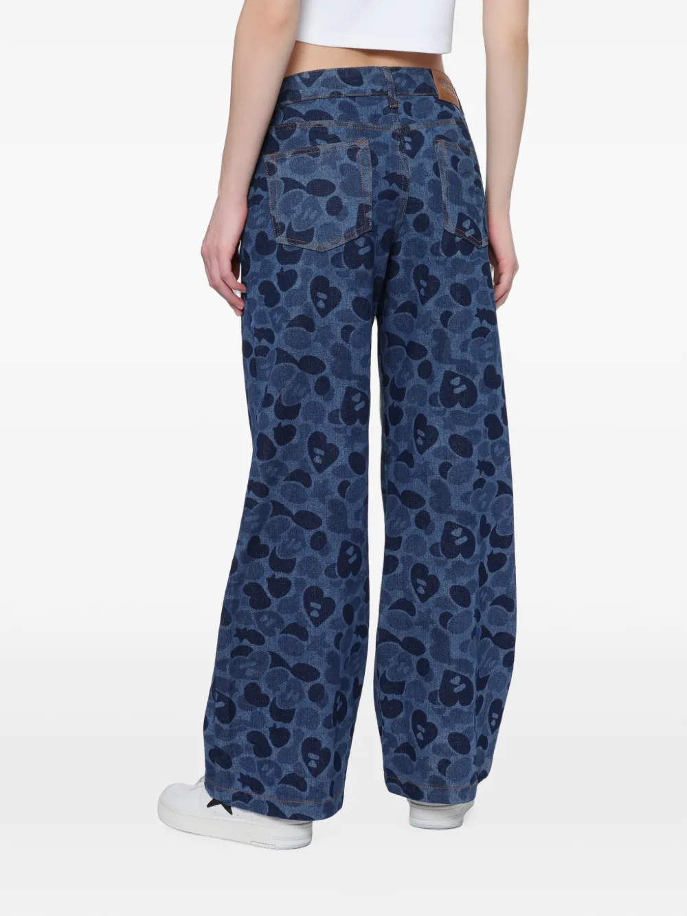 APEE™ by *A BATHING APE Jeans met doorlopend hartpatroon Blauw